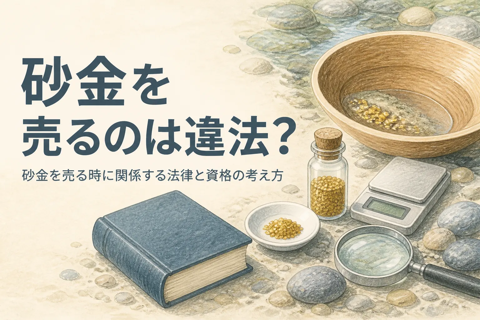 砂金を売る時の法律を説明する記事のアイキャッチ