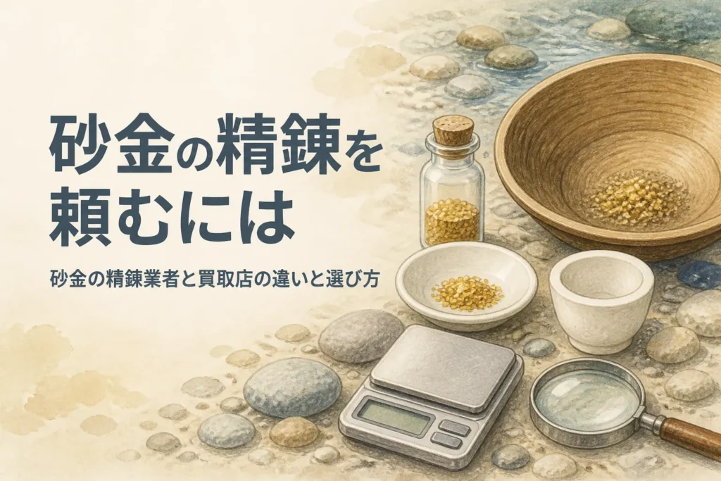 砂金の精錬業者に頼む方法を説明する記事のアイキャッチ
