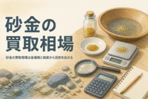 砂金の買取相場の目安を説明する記事のアイキャッチ