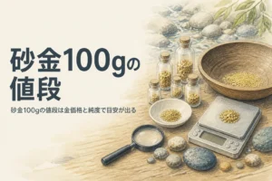 砂金100gの値段と大量に売る時の準備を説明する記事のアイキャッチ