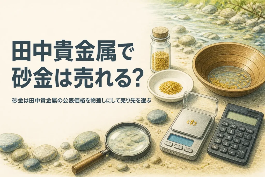 田中貴金属で砂金は売れるかを説明する記事のアイキャッチ