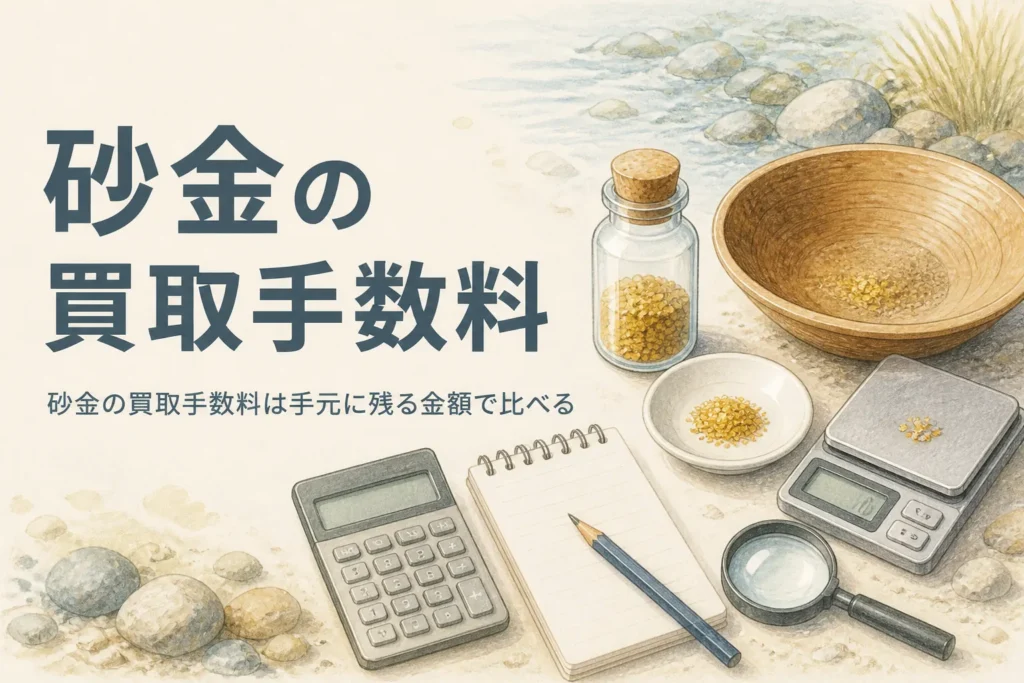 砂金の買取手数料を説明する記事のアイキャッチ
