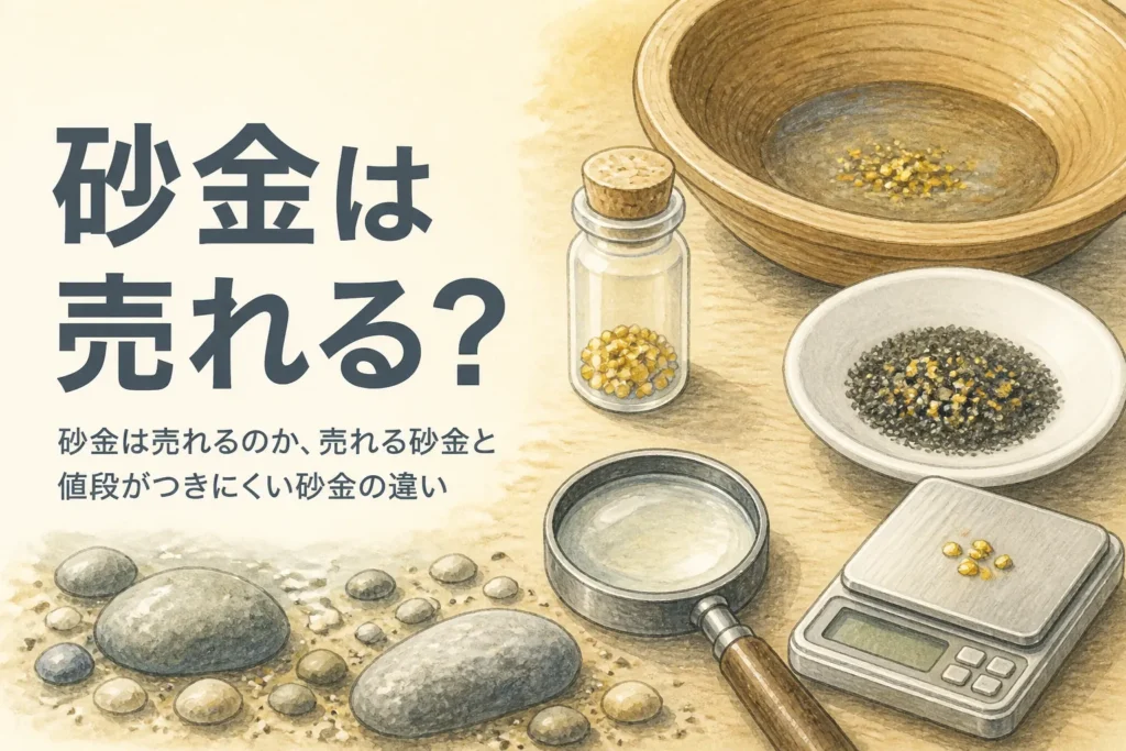 砂金は売れるのかを説明する記事のアイキャッチ