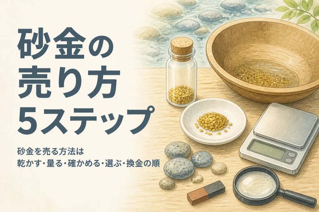 砂金を売る方法の5ステップを説明する記事のアイキャッチ