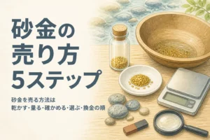 砂金を売る方法の5ステップを説明する記事のアイキャッチ