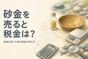 砂金を売った時の税金を説明する記事のアイキャッチ